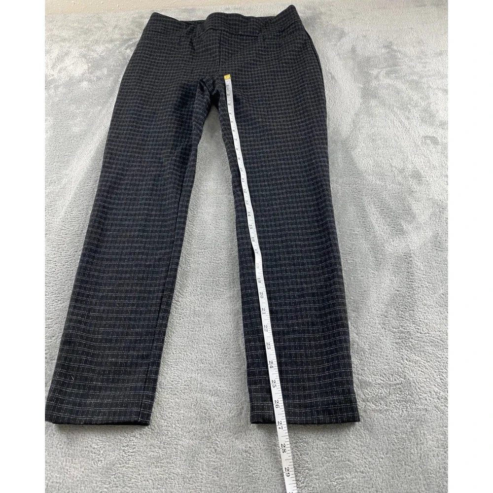 Dalia Womens Grey Grid Pull On Slim Leg Dress Pants Size M‎ D4654-E1761 Stretch